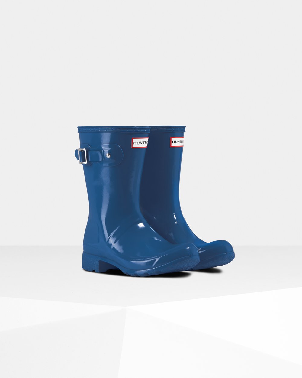 Women Hunter Original Tour Foldable Gloss | Short Rain Boots Blue | NZ-69481-MSKF